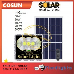 COSUN T-R RAYWO SOLAR POWER LED FLOOD LIGHT 30W 60W 100W 200W 300W