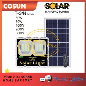 COSUN T-S/N RAYSUN SERIES SOLAR FLOODLIGHT  30W 60W 100W 200W 300W